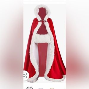 Cape hooded cloak with hand muff